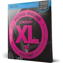 Nacario D'addario EXL170BT Bas Gi̇tar Tel Seti̇, Xl, 45-107, Nickel Wound Bass,