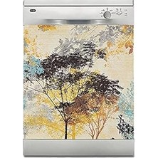 Nacario Bulaşık Makinesi Sticker Kaplama Beyaz Eşya Kaplama 3D Absract Ağaç