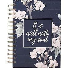 Nacario Inspirational Spiral Journal Notebook For Women It Is Well Navy Floral Wire Bound W/192 Ruled