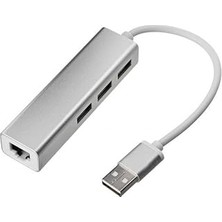 Nacario Kenly USB 3.0 To RJ45 Ethernet Adaptör 3 Port USB Hub Alüminyum Gövde Tak Çalıştır Laptop Pc Uyumlu