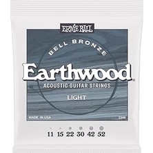 Nacario Ernie Ball Hafif Earthwood Bell Bronz Akustik Gitar Telleri 11-52