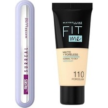Nacario New York Falsies Surreal Maskara + Me Matte+Poreless Fondöten, 110 Porcelain