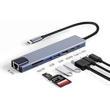 Nacario Daytona Cf-04 Macbook Uyumlu Type-C™ To 4K HDMI Tv Projeksiyon UHD 1080P 2* Type-C 3* USB Sd/tf Rj4