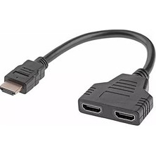Nacario HDMI Splitter Adaptör Kablosu, Erkek-Hdmi Dişi x 2 Adaptör 30 cm Kablo Çoklayıcı Splitter, Aynı And