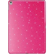 Nacario Constrain - Ipad 10.2 (8 Nesil) Simli Parlak Görünümlü Tablet Kılıf-Pembe Koyu - B