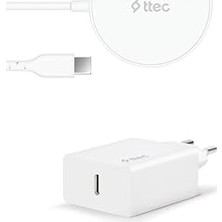 Nacario Aircharger M+ Magsafe Uyumlu Kablosuz Şarj Aleti Pd 20W Seyahat Şarj Aleti Beyaz
