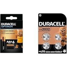 Nacario Optimum Aaa Alkalin Ince Kalem Piller, 1,5 V LR03/MN2400, 6’lı Paket + Özel 2032