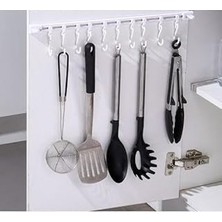 Nacario Ayarlanabilir Kendinden Yapışkanlı 10 Kancalı 40 cm Pratik Askı Mutfak Banyo Takı Askısı