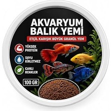 Nacario Etçil Akvaryum Balık Yemi, Granül 500–800 Micron, Yüksek Proteinli%50, Hızlı Büyüme, Renk, Tü