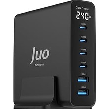 Nacario Juo 240W Gan Pd 3.1 Masaüstü Hızlı Şarj 4 Type-C + 2 Usb-A Iphone & Macbook & Laptop Uyumlu