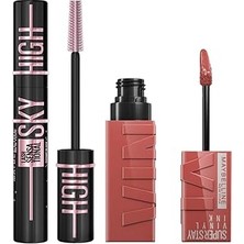Nacario New York Lash Sensational Sky High Cosmic Black Maskara + Super Stay Vinyl Ink Uzun Süre