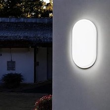 Nacario Aydos 20W Oval Beyaz LED Nemliyer Armatür – IP65 Su Geçirmez Tavan/duvar Lambası, 6500K Beyaz Işık,