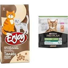 Nacario Enjoy Tavuklu, Yetişkin, 15 kg Kahverengi X1 + Plan Sterilised Kısırılaştırılmış Kediler Için S