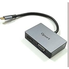 Nacario Qport Q-Thv2 Type-C To Hdmi+Vga Çevirici