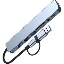Nacario Lunatic 1060 8 In 2 Usb-C & USB 3.0 Hub Çoklayıcı Usb, Type-C, Sd/tf Aux Çevirici x USB 3.0: 5gb