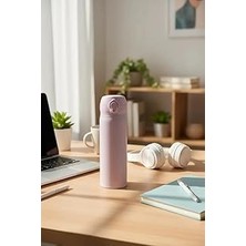 Nacario Miniso Klasik Serisi Flip Top Yalıtımlı Termos 450 ml Pembe, 2019306510104