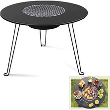 Nacario Mallart® Katlanabilir Kamp Masası Mangal Seti 60CM - Çok Fonksiyonlu Taşınabilir Barbekü Masası,