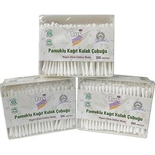 Nacario Lux Pamuklu Kağıt Kulak Çubuğu, 3 Paket, Toplam 600 Adet