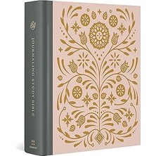 Nacario Esv Journaling Study Bible (Cloth Over Board, Blush/ochre, Floral Design)