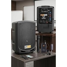 Nacario Hepa Merz HS-300EX Taşınabilir Şarjlı Ses Sistemi Çift Mikrofonlu Bluetooth USB 6.5 Inç 300W