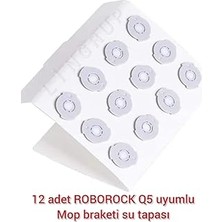 Nacario Q5 Uyumlu Robot Süpürge Mop Braketi Su Tapası, 12'li Set, Beyaz