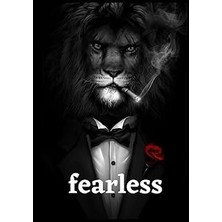 Nacario Fearless: Composition Notebook For Men: Scarred Lion In A Suit Smoking Cigar (A Symbol Of Bravery A