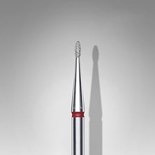 Nacario Staleks Elmas Manikür Freze Ucu Ince Damla Model Kırmızı 3mm FA50R012-3