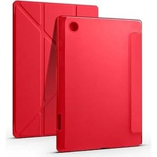 Nacario Zore Galaxy Tab A8 10.5 SM-X200 (2021) Kılıf Tri Folding Kalem Bölmeli Standlı Kılıf Kır
