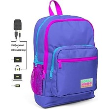Nacario Coral High Kids USB Şarjlı Kulaklık Çıkışlı Okul Sırt Çantası 23803
