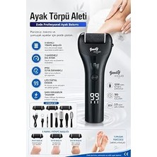 Nacario Elektrikli Ayak Nasır Temizleme Kiti Şarj Edilebilir Su Ayak Törpüsü Siyah