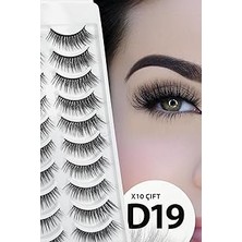 Nacario Ruby Face Doğal Görünümlü Ipek Bütün 10LU Takma Kirpik Seti- 10 Çift Gerçek Takma Kirpik- Model: D1