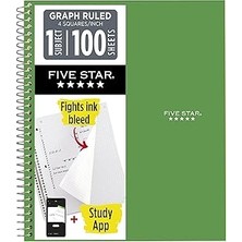 Nacario Five Spiral Defter + Çalışma Uygulaması, 1 Konu, Grafik Çizgili Kağıt, 21.6 x 27.9 Cm, 100 Yap