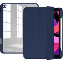 Nacario Ipad 7. Nesil 10.2 Kılıf Kalem Bölmeli Şeffaf Case A2197 A2198 A2200 Lacivert