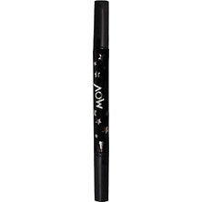 Nacario Mov Çift Uçlu Siyah Eyeliner, Ince Uç Damga Uçlu, Yüksek Pigmentasyon, Suya Dayanıklı, Dermatolo