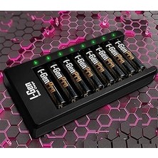 Nacario I-Gen G811 8'li Pil Şarj Aleti + 8 Adet Aaa 1100 Mah Şarj Edilebilir Ince Şarjlı Kalem Pilli Se