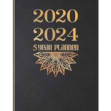 Nacario 2020 - 2024 5 Year Planner: Black And Gold. 60 Months Calendar And Organizer, Monthly Planner With