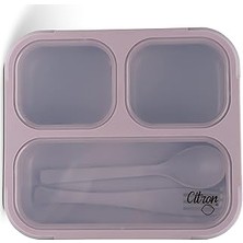 Nacario Citron Citron Çatal Kaşıklı Bento Beslenme Kutusu Seti - Purple 1196861