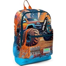 Nacario Coral High Kids Turuncu High Truck Desenli Dört Bölmeli Okul Sırt Çantası 23778
