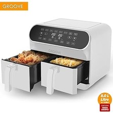 Nacario Groove Xxl 1800W 8lt Çift Hazneli Airfryer Yağsız Sıcak Hava Fritözü Beyaz