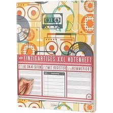 Nacario Mein Notenheft / 86 Seiten, 44 Blätter, 12 Systeme / Mit Register Und Seitenzahlen / PR301 „retro D