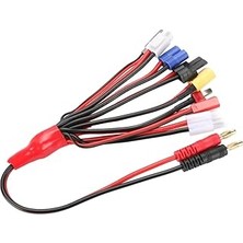 Nacario Monte Lua 8'ı 1 Arada Lipo Pil Şarj Kablosu, 4mm Banana Plug - T-Dean + XT60 Plug + Ec3 Plug + Futa