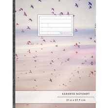 Nacario Kariertes Notizbuch • A4-Format, 100+ Seiten, Cover, Register, Mit Rand, „vogelschwarm“ • Orig