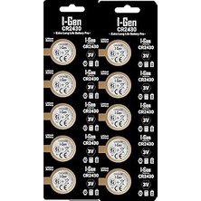 Nacario I-Gen Batteries CR2430 Lityum Düğme Pil 3V CR2430 (10'lu Paket)