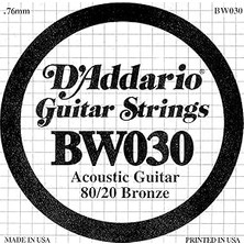 Nacario Daddario BW030 Akustik Tek Tel, 80/20 Bronze Wound, 030, ( Re) Pa