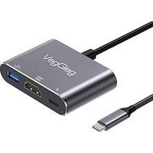 Nacario Veggieg Type-C To 4K HDMI Type-C PD100W Usb-A 3.0 Hub Dönüştürücü Adaptör