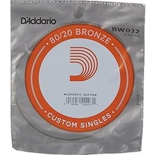 Nacario Daddario BW022 Akustik Tek Tel, 80/20 Bronze Wound, 022, Paket=5x