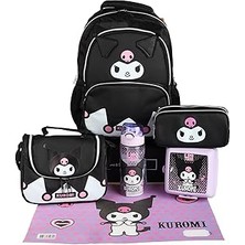 Nacario Kuromi Shadow Chic Koleksiyonu Okul Çantası, Termoslu, Mor