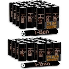 Nacario I-Gen A175 Alkalin 24'lü Paket LR03 1.5V Aaa Ince Kalem Pil + 24'lü Paket Lr6 1.5V Aa Kalem P