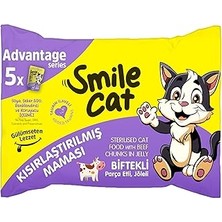 Nacario Smile Cat Flowpack 425GR (5 x 85GR) Kısır Biftekli Mama