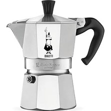 Nacario - Moka Express: 3 Cups Ocak Üstü Espresso Pişirici - 130ML - Gümüş Renk - Alüminyum Gövde